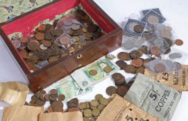 A collection of GB and world coins, to include commemorative crowns, Victorian and later pennies,