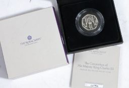 Royal Mint coronation of King Charles III 2023 UK 50p silver proof coin, limited edition, 2753/12,