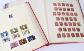 Stamps, GB, in Windsor Album, 1d plated to 1970 + another album (2)