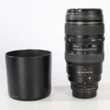 Nikon AF VR Zoom-NIKKOR 80-400mm f/4.5-5.6D lens with soft case and instruction manual.