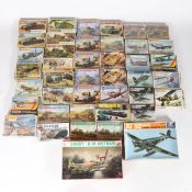 A large collection of boxed Airfix model kits, some of which are sealed. To include aircrafts,