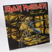 Iron Maiden - Piece Of Mind autographed LP gatefold sleeve, with Certificate Of Authentication