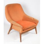 A Parker-Knoll office chair in orange, model no. 938. 85cm tall x 85cm deep x 75cm wide.