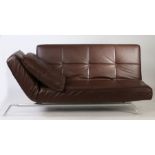 Ligne Roset 'Smala' leather sofa bed. 200cm x 110cm x 88cm.