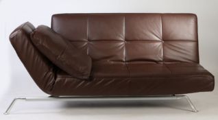 Ligne Roset 'Smala' leather sofa bed. 200cm x 110cm x 88cm.