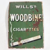 Wills's Woodbine Cigarettes enamel advertising sign, 92cm x 61cm.