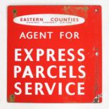 Eastern Counties Omnibus Company Limited double sided enamel sign, "Agent for Express Parcel