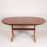 G Plan teak extending dining table, together with a set of six G Plan stick back upholstered