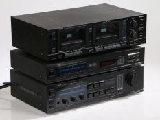 Trio KA-74 stereo integrated amplifier, KT-54L stereo synthesizer tuner, KX-64W stereo double