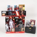 A collection of modern Star Wars collectibles. Including action figures/ models, lights,