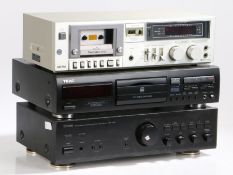 Denon PMA-425R integrated stereo amplifier, Teac CD-RW890 MKII cd recorder, Technics M215 cassette