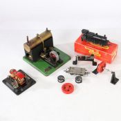 Signalling Equipment Ltd. Model Major 1550 model steam engine, a smaller model steam engine, and a