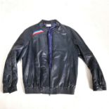 BMW M style leather Jacket circa 1990's, size 52 (Germany) and a Orvis leather hunting shell vest,