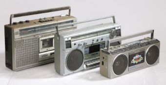 Three portable radio/ cassette players, Sharp GF-6060, Toshiba RT-120S, Sony CFS-330L (3)