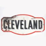 A large Cleveland enamel sign, 147cm x 73cm.