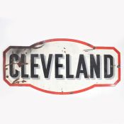 A large Cleveland enamel sign, 147cm x 73cm.