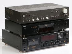 Technics SU-V4X stereo integrated amplifier, Sony CDP-XE370 cd player, Sony 55ES digital audio