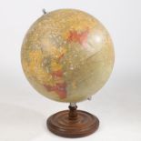 Large Terrestrial Globe by George Philip & Son. Ltd. 32 Fleet Street, London, 19" diameter, on a