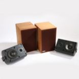 Pair of Keesonic teak cased amplifiers, pair of Ariston MSX-03 micro-monitor speakers (4)