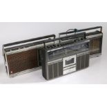 ITT Weekend Stereo portable radio/cassette player ghetto blaster, two Grundig Concert Boy 1100