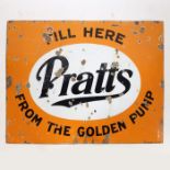 Pratts 'Fill Here From The Golden Pump' enamel sign by Patent Enamel, 122cm x 91cm.