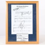 The Rolling Stones - 19th Nervous Breakdown section of sheet music/ tab bearing signatures of 4