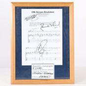 The Rolling Stones - 19th Nervous Breakdown section of sheet music/ tab bearing signatures of 4