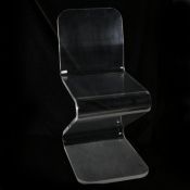 20th Century Perspex Cantilever Design Chair, 83cm height, 50cm depth, 40cm width.