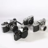 Pentax ME Super SLR camera body, Praktica Super Tl SLR camera with a Carl Zeiss Jena Pancolar 1,8/50