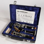 A Selmer London Sterling clarinet with a fitted hard case.