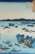 After Utagawa Hiroshinge II (1826-1869) woodblock print, True view of Matsushima in Mutsu