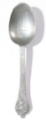 A pewter royal portrait cast decorated trifid spoon The end of the stem cast with a profile bust