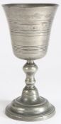 A particularly large pewter communion cup, Brazil, circa 1800 Having a deep and flared bowl, with