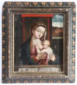 Italian School (17th Century) Madonna and Child Oil on canvas, 34cm wide, 40cm high