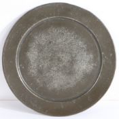 A rare Charles II pewter paten, circa 1670 Of typical flat form, with plain rim, touchmark (M2754)