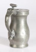 A George III pewter OWES gill double-volute baluster measure, circa 1760 Having three pairs of