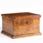 A well-figured elm board box The one-piece lid with simple applied narrow edge moulding, plain sides