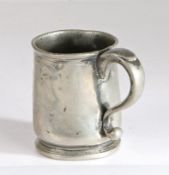 A George II pewter OEWS pint U-shaped mug, Bristol, circa 1740 With narrow flared lip, and short