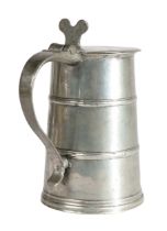 A rare 18th century pewter OEAS quart flat-lidded communion flagon (laver), Scottish, circa 1740 The