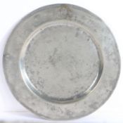 A George II pewter plain rim plate, circa 1740 The rim engraved with DURHAM MITRE over a coronet,