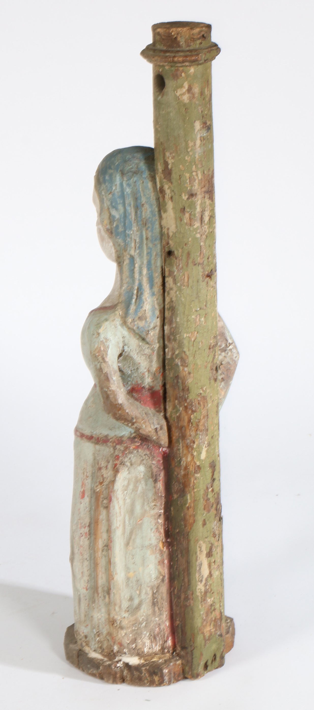 A ‘lime wood’ and polychrome figural carving, St. Felicula Depicted standing, hands tied behind - Image 2 of 2