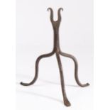 A late 18th century wrought iron table-top ‘light' or 'tool’ rest, possibly Scottish Designed with a