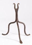 A late 18th century wrought iron table-top ‘light' or 'tool’ rest, possibly Scottish Designed with a