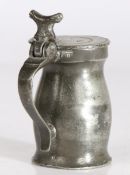 A Queen Anne pewter OEWS half-gill bud baluster measure, circa 1710 Ownership triad ‘C’ over ‘IC’ to
