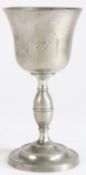A large George III pewter communion cup, dated 1797 The bowl with flared lip engraved ‘1797’, on