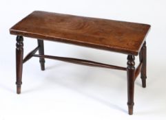 A Victorian elm, fruitwood and beech 'Windsor-type’ short bench, by Holland & Sons, circa 1845