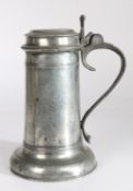A Charles II pewter Beefeater flagon, possibly West Country, circa 1680 Having hallmarks of maker ‘