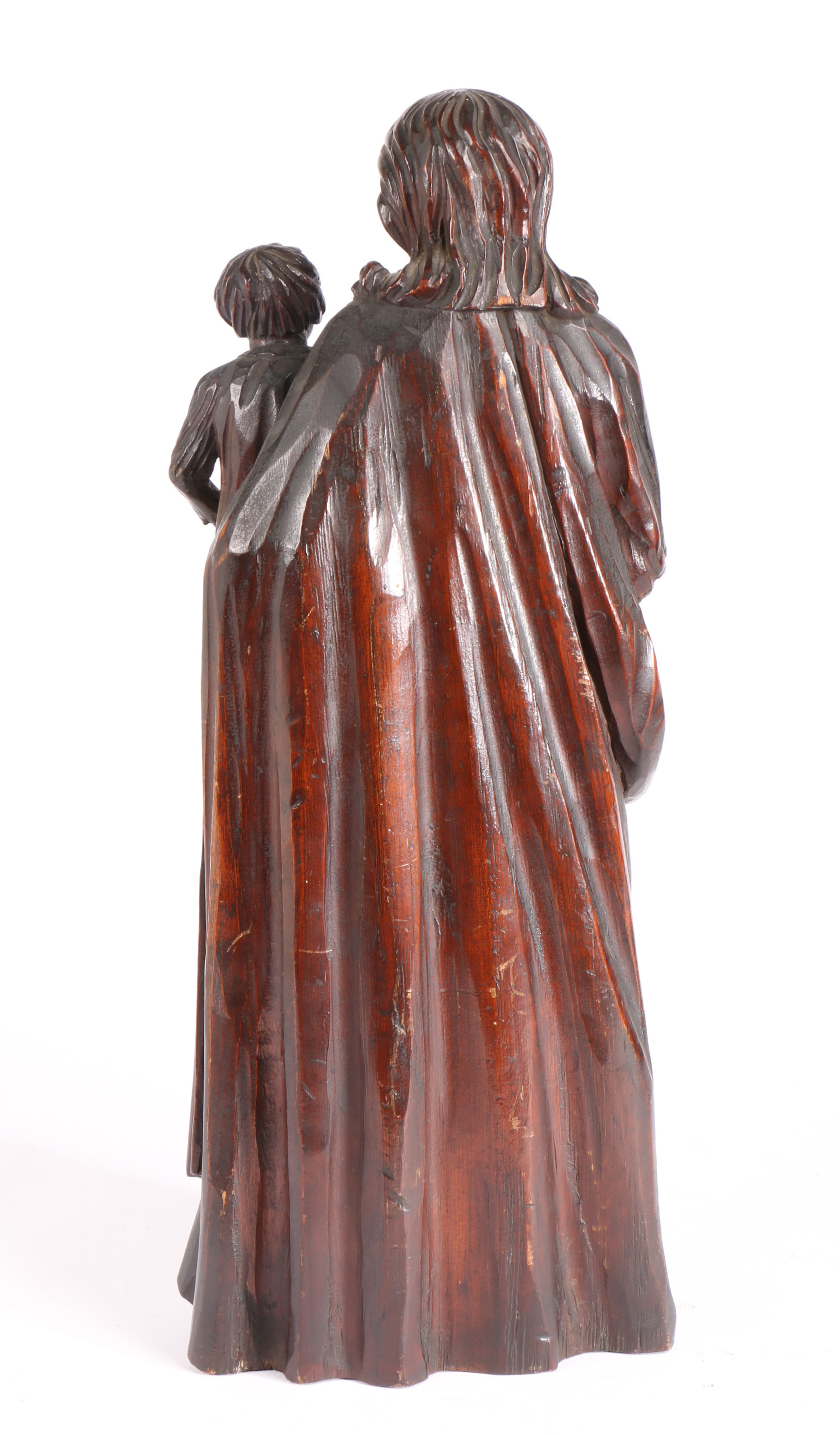 An early 19th century pine figural carving, St. Anthony or St. Joseph carrying the Christ Child - Image 2 of 2