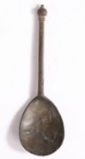 A mid-16th century latten hexagonal knop spoon, English, circa 1550 With gently tapering hexagonal