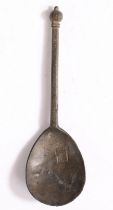 A mid-16th century latten hexagonal knop spoon, English, circa 1550 With gently tapering hexagonal